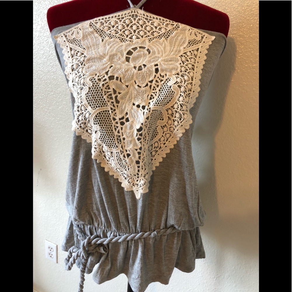 Wet seal blouse with lace in front